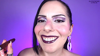 You Are in Deep Devotion to Me - Cigar and Dark Purple Lipstick