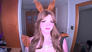 Teen Bunny Cosplay Fucked Hard in Bunny Ears!