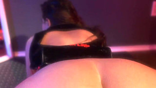 Masturbating with Fucking Machine and Watching Myself in the Mirror