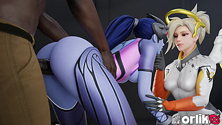 Widowmaker Punished for Cake - Intense BBC Fuck & Creampie - 3D Overwatch Porn