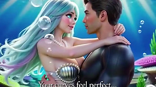 Underwater fantasy where a diver discovers a mesmerizing mermaid
