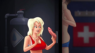 My stepsister Cassie blows me from a glory hole in Summertime Saga xxx