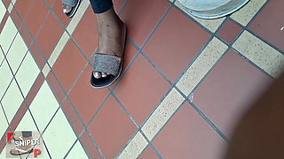 Working Lady Ebony with BBW Feet with Pink Toes