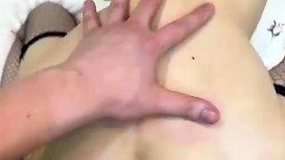 Horny teen get cum on pussy after hard anal pounding live at
