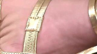 Dominant Mistress Commands Bald Slave Foot Worship