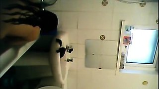 Latina mom (great tits) peeped at by stepson