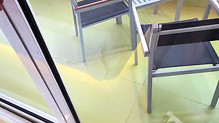 Cheating Wife Gets Creampied on Balcony in Front of Crowd