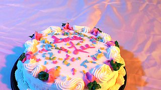 TEASER - My First Cake Sit With Milk Enema