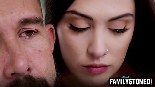 Daughter-in-law polishing her rump on step-fathers lap