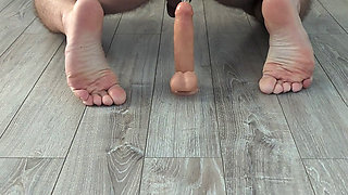 Naked dildo suck