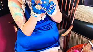 Tina Snua Chain Smokes 2 Cork Cigarettes In Satin With Gloves & Jewellery! - British Mature Smoking Smoker