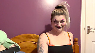 Clown Step-sister Spots You Creeping JOI Game