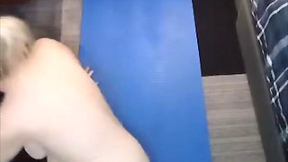 Beautiful hot chick does naked yoga for you to!
