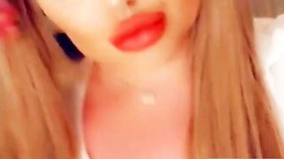 Nasty blonde girl solo pussy toying and masturbation fun