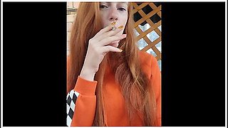 Redhead smoking