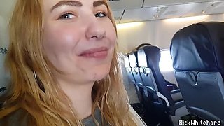 Blonde Teen Nikolas Shows Her Big Natural Tits & Sucks Cock in Public Airplane Sex