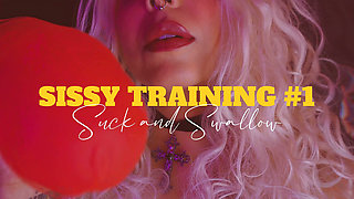 Sissy Training - Suck and Swallow Close-up