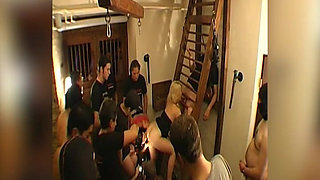 Ggg - Live Gangbang: Blonde & Brunette Suck off the Crowd