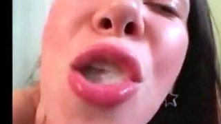 Licking and Savoring Every Drop - A Cum-Swallowing Amateur C