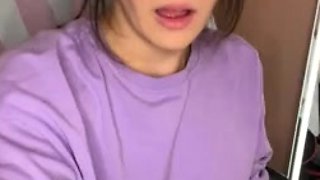 Shemale tranny enjoying solo masturbation