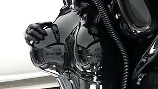 Mistress Danica latex solo masturbation