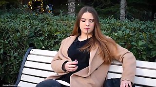 Russian Damsel Spends Her Lunch Break Smoking 1 Cigs