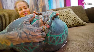 White Lingerie Anal Queen Masturbates Hard – Tattoos & Heels Edition