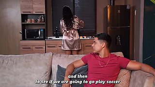 Big Tits MILF AngelCruz Fucks Son's Friend - Doggy Style & Blowjob