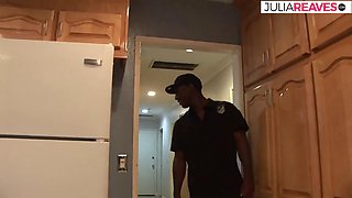 Naomi thanks the postman with a quick fuck