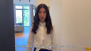 Katty West Pretends Neighbor Craves Kitchen Lessons Before She Pounds His Ass in Rough Hentai
