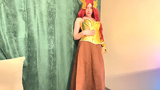 Pyra Flame Pixie Seduction - Red Lingerie Tease to Fiery Ride