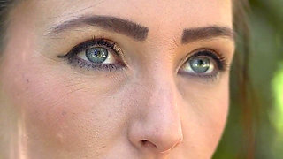 Close up Outdoor Smoking - Petite Brunette