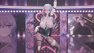 [mmd] Collapse Iron Big Duck Duck - Queencard Secretary Ol Uniform Black Silk Butt Plug Pussy