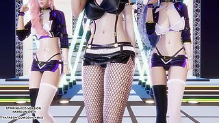 MMD - Red Velvet - Russian Roulette - Ahri Kai'Sa and Seraphine Sexy Kpop Dance League of Legends Hentai Uncensored 4K 60FPS