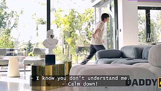 A cuckold watches his female deepthroat a cock