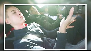 Two Muscular Teen Guys Hot Blowjob Action In Car