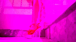 Artemisia Love Wearing High Heels Outdoor and Smoking a Cigarette