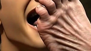 Male Slave Licking 90 Year Old Granny Wrinkled Feet - Horny Mistress