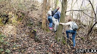 Four Old Friends Reunite – Turns into Wild Group Fuck at Country House