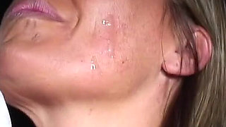 Big Tits Blonde MILF Wife Lara Leighton Enjoys a Spunky Dogging Mission on Her Knees Sucking Cocks