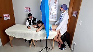 Wife Goes To The Gynecologist To Show Her Ass To Next To Her Husband