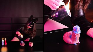 Amateur brunette toys and fucks