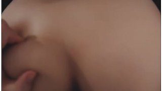 First-time Asian beauty on camera with eager curiosity