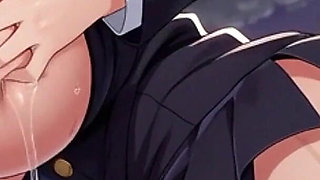 Shinobu, 18 Years Old, Opening Her Hairy Pussy and Squeezing