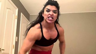 Brunette solo darling masturbating at home