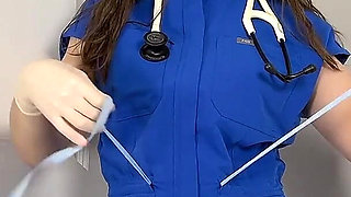 Strip to Apply Lotion with Latex Exam Gloves
