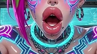 Cyberpunk Style Women Bouncing Boobs, Ai Animation