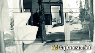 Horny lovely black-haired gets a ginormous meatpipe deep in her mouth as she rides her neighbor's ha