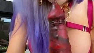 Blonde With Natural Big Boobs Loves Putting A Toy In Her