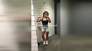 TikTok Live Gloryhole Fail: 18yo Swallows Random Cocks in Gym Bathroom